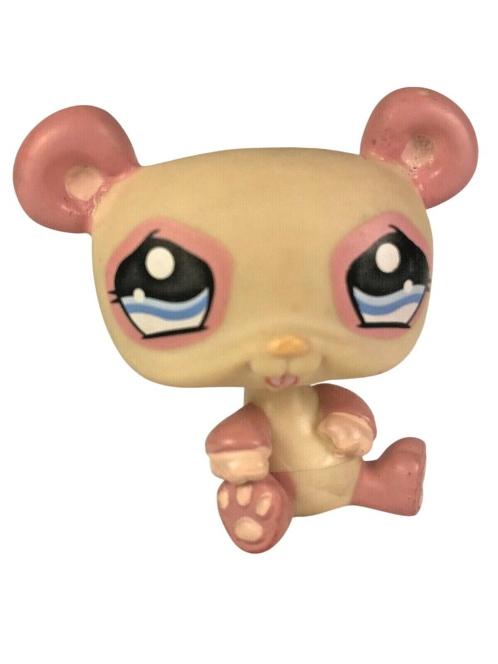 Collectible LITTLEST PET SHOP Cream and Pink PANDA #1328 Toy Figure